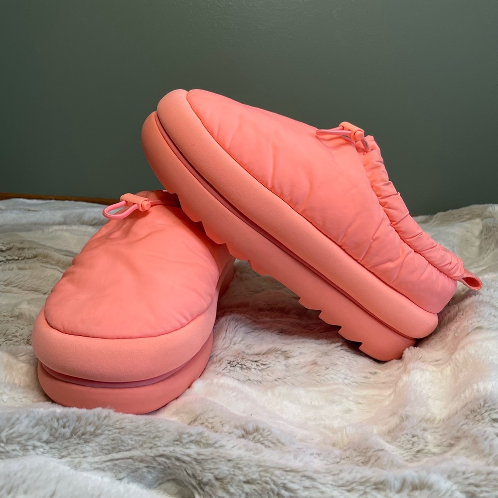 UGG Coral Pink Quilted Slide Slippers